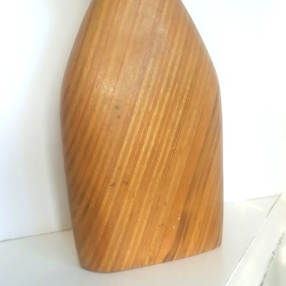 HANDMADE Heavy Wooden Tall Vase